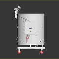 EKO Brand Mobile Cylindrical Industrial Equipment With Control Panel And Red Wheels