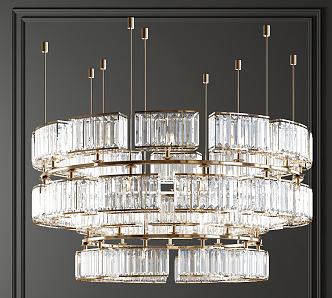 Light Luxury Crystal Chandelier 3d model