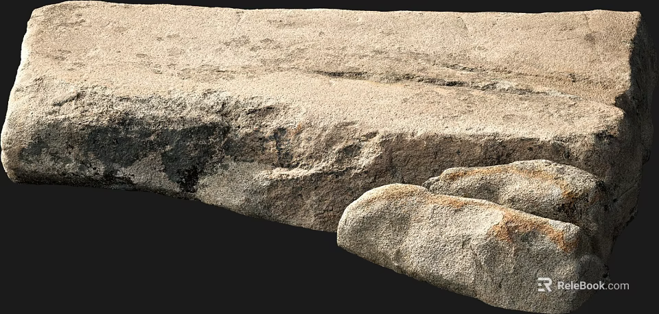 Handcrafted Natural Stone and Wood Surface with Rustic Textured Design Elements 3d model 