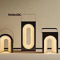 Modern Outdoor Lights With Geometric Shapes Black Frame And Warm Glow