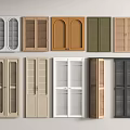 Various Interior Door Designs Featuring Different Colors And Wooden Panels 3d model