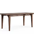 Modern Wooden Dining Table With Rectangular Top And Minimalist Table Legs Design 3d model