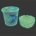 Delicious Cooked Instant Cup Noodles With Fresh Vegetables And Crunchy Nuts Toppings