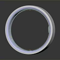 Electronic Silver Ring With Blue Illuminated Interior And Textured Surface Design