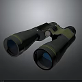 Military Tactical Weapon With Green Binocular Scope And Ergonomic Grip Design For Combat Use