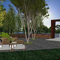 Modern Sales Office Building With Green Roof Black Exterior Near Water Parking Lot Yellow Cars