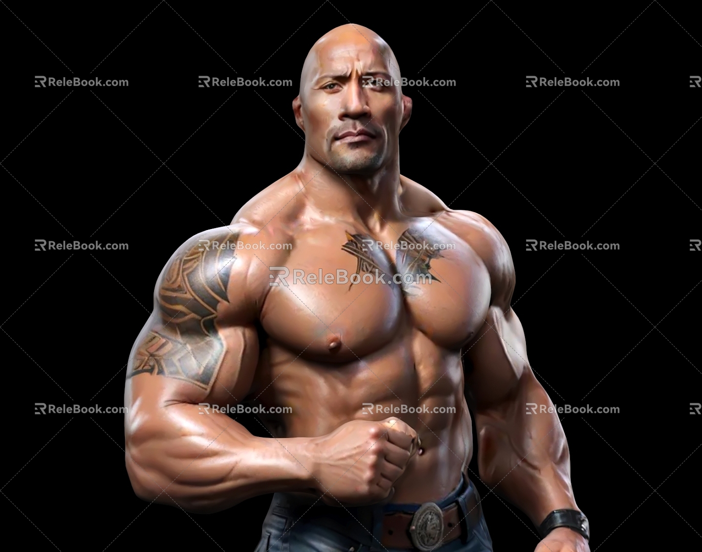 Johnson Stones Johnson Muscle Men Fitness Men Fast and Furious WWE Hollywood Star Oscar 3d model