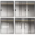 Modern Sliding Doors With Glass Panels And Sleek Metal Frame Design