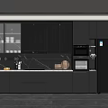 Modern Kitchen With Dark Cabinets Glass Door Upper Units And Stainless Steel Appliances