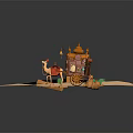 Modern Vans Ancient Shelf Cars Camel Vendors Rickbages 3d model