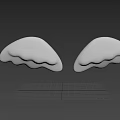 White Wing Shaped Sculptures With Artistic Design On Light Purple Background