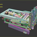 Structural Industrial Machinery Part Featuring Metal Frame White Components and Blue Sections