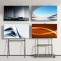 Sleek Modern LED TV With Clear Display On Metal Stand And Stylish Design