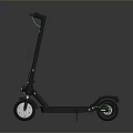 Modern Black Electric Scooter Design With Green Accents And Reflective Wheels