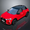Red SUV Car With Black Roof Modern Design Sleek Exterior And Alloy Wheels