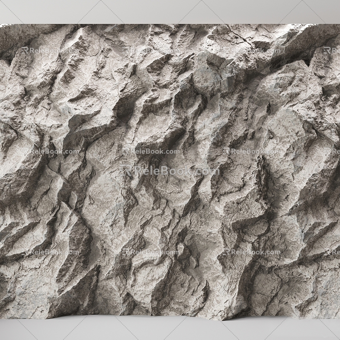 Rock background wall rubble background lava rock culture stone wall 3d model