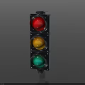 3D Traffic Light Design With Red Yellow Green Signals And Black Background