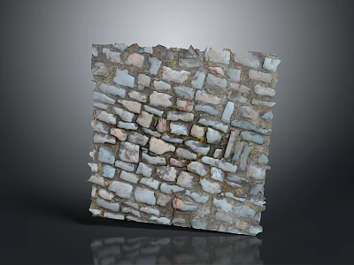 Natural Stone Wall Decoration Block With Irregular Rustic Texture And Multi Colored Surface 3d model