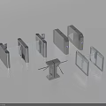 Public Facilities Modern Turnstiles Including Tripod Swing And Flap Gates For Access Control 3d model