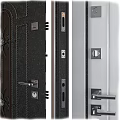 Two Different Interior Door Designs With Arched Glass Panels And Decorative Elements
