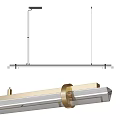 Modern Linear Chandelier With Metal Structure And Transparent Glass For Home Interior Design