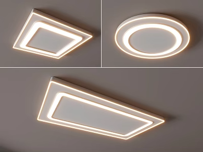 Modern Ceiling Lights With Square Round Rectangular Geometric Shapes And LED Lighting Design 3d model