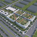 Modern Industrial Factory Building Complex With Green Areas Road Networks And Multiple Structures 3d model