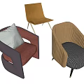 Modern Leisure Chairs with Various Styles Comfortable Cushions Woven Texture and Metal Legs