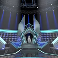 Gorgeous Stage Design With Lights And Singing Performer 3d model