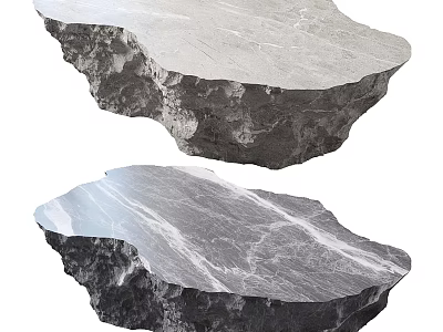 Natural Irregular Shape Marble Coffee Table With Veined Surface For Interior Design 3d model