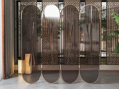 Modern screen glass screen partition 3d model