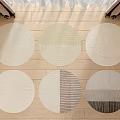 Round Rugs Design With Various Patterns Textures And Neutral Tones On Wooden Floor