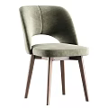 Modern Soft Upholstered Dining Chair With Solid Wood Legs Provides Multiple Fabric Color Options