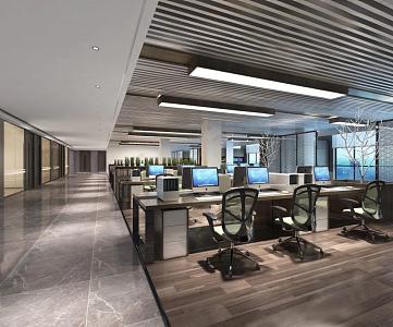 Public office area 3d model