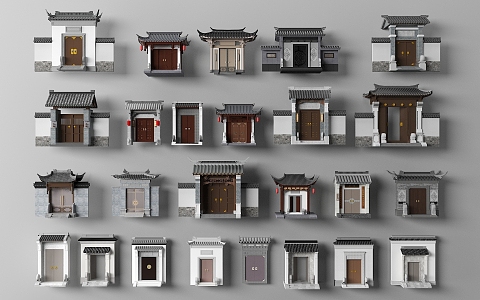 Chinese door entrance door 3d model