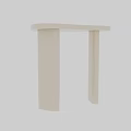 Elegant Cream White Side Table With Smooth Rounded Tabletop For Modern Minimalist Living Room Decor