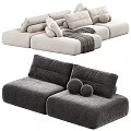Modern Combination Sofa Fabric Multiplayer Sofa Combination 3d model