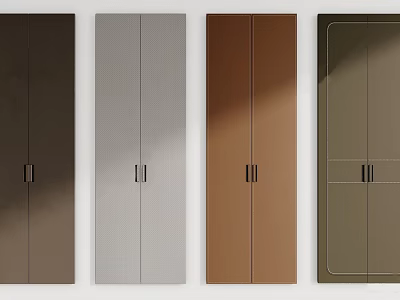 Modern Wardrobe Doors in Different Colors with Double Door Design and Metal Handles 3d model