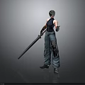 3D Futuristic Mechanical Character With Sword Helmet Mechanical Leg And Standing Pose