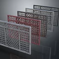Colorful Decorative Grille Panels For Interior Architectural Decoration With Gray Red Finishes