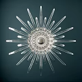 Modern Style Transparent Glass Chandelier With Metal Frame And Warm Lighting Effect For Home Decor