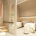 Ying Shiyi Mall Store Manicure Eyelash One Stop Service With Arched Door Round Windows And Green Plants