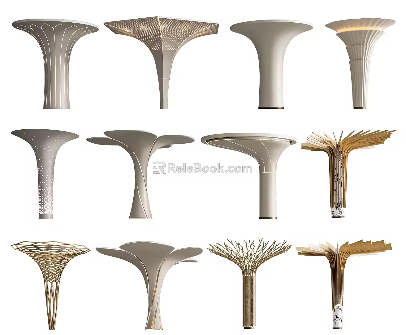 Modern special-shaped column decorative column modeling column 3d model