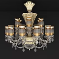 Elegant Crystal Chandelier With Multiple Arms And Sparkling Pendants Illuminating Luxury Spaces