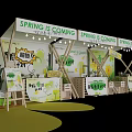 Spring Themed Art Installation With Eco Friendly Design Plant Elements And Display Stands 3d model
