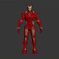 Iron Man Character In Red Metallic Armor Standing Pose 3D Model
