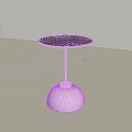 Modern Minimalist Side Table With Round Black Tabletop And Silver Metal Base 3d model
