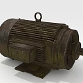 Rusted Old Electric Motor With Metal Casing Heat Sink Fins Lifting Ring And Base Mount