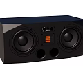 Black Home Audio Speaker With Dual Speakers Bass Ports Control Panel And Modern Design