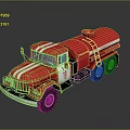 Red Tanker Truck With White Stripes And Number 19 Classic Design